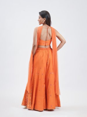 Pumpkin Orange Raw Silk Palazzo - image 4