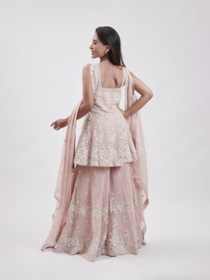 Powder Pink Mul Peplum Palazzo - image 4