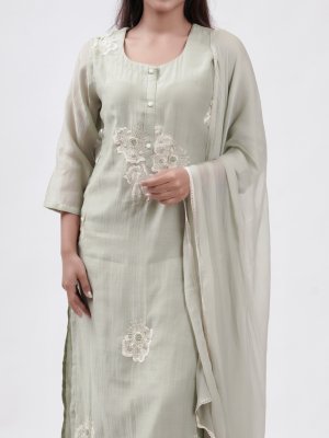 Mint Green Mul straight pant - image 3