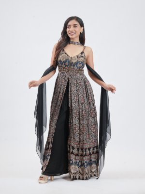 Black Modal Silk Palazzo - image 2