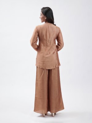  Caramel Raw Silk Palazzo - image 4