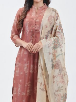 Rust Orange Chanderi Palazzo - image 3