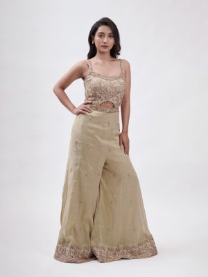 Olive Gold Tissue Top - image 2