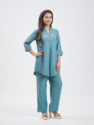 Ice Blue Georgette Crepe Straight Pant - image 2