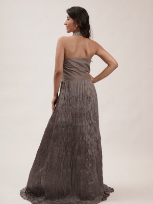 Purple Crushed Chiffon Anarkali  - image 2
