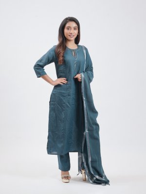 Navy Blue Linen Palazzo - image 1