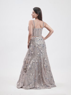 Blue Grey Net Mermaid Silhouette - image 4