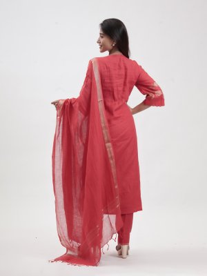 Tomato Red Linen Pant - image 4