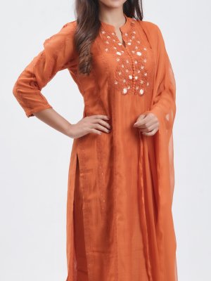 Sunflower Yellow Chanderi Palazzo - image 3