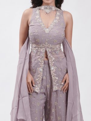 Lavender Soft Organza Palazzo Set  - image 2