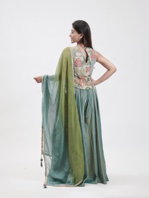Sage Green Tissue Palazzo - image 4
