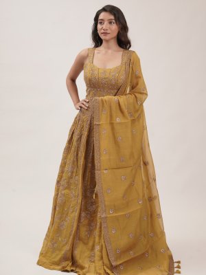Mustard Mul Anarkali  - image 2
