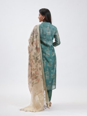 Sage Green Chanderi Palazzo - image 4