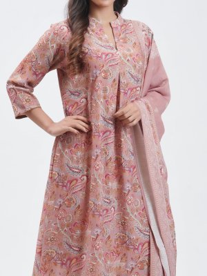 Onion Pink Crushed Crepe palazzo - image 3