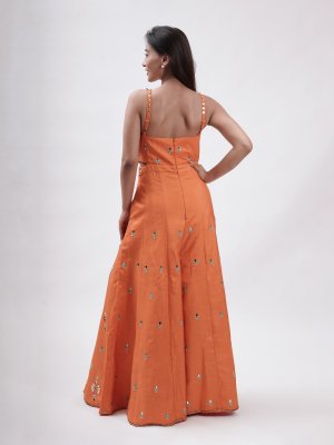 pumpkin Orange Raw Silk Top - image 4