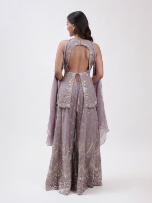 Lavender Soft Organza Palazzo Set  - image 4