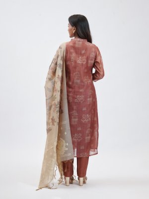 Rust Orange Chanderi Palazzo - image 4