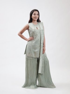 Mint Green Tissue Palazzo - image 2