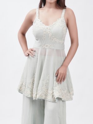 Sand Chiffon Ruffle Top - image 3