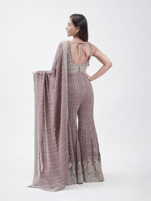 Grape Violet Georgette Palazzo - image 4
