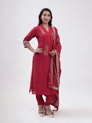Hot Pink Crepe Straight Pant - image 2