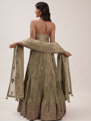 Sage Green Tissue Lehenga  - image 2