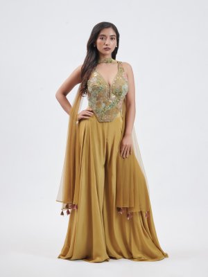 Mehandi Green Crepe Palazzo - image 2