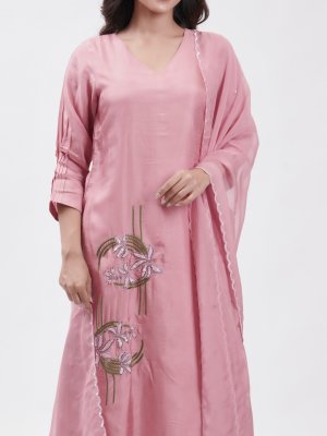Pink Rayon Kurta Set - image 2