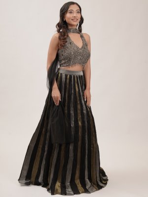Tri-Colour Tissue Lehenga - image 2