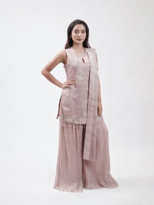 Powder Pink Tissue Palazzo - image 2