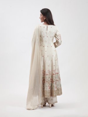 Half White Tissue Palazzo Ensemble - image 4