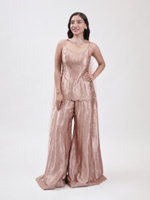 Peach Velvet Palazzo Set - image 3
