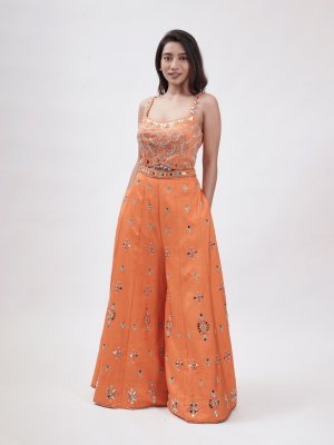 pumpkin Orange Raw Silk Top - image 2