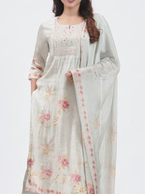 Sage Green Satin Silk Salwar Set - image 3