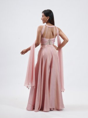 Powder Pink Tissue Palazzo - image 4