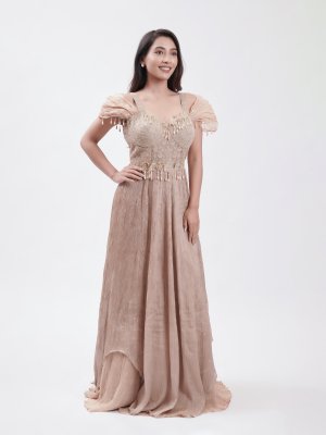Sand Chiffon Party Gown  - image 2