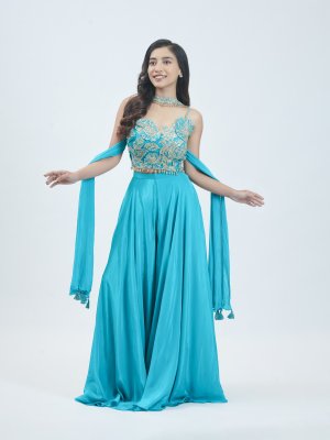 Ramar Blue Crepe Palazzo  - image 2