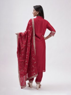 Hot Pink Crepe Straight Pant - image 4