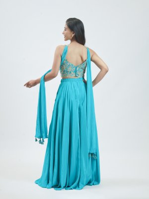 Ramar Blue Crepe Palazzo  - image 4