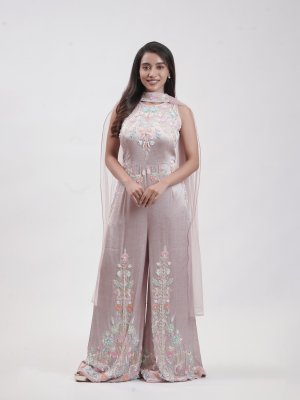 Light Onion Pink Crepe Palazzo   - image 2