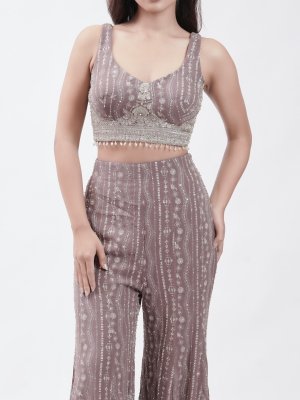 Grape Violet Georgette Palazzo - image 3