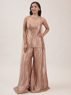 Peach Velvet Palazzo Set - image 1