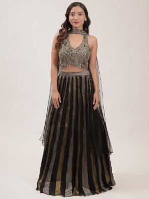 Tri-Colour Tissue Lehenga - image 1