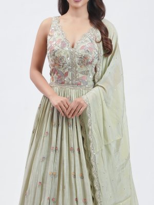 Mint Green Tissue Party Gown - image 2