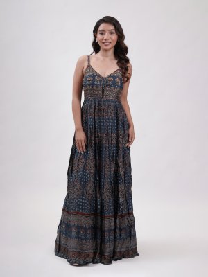 Modal Silk Printed Anarkali Set  - image 1