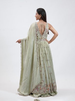 Mint Green Tissue Party Gown - image 3