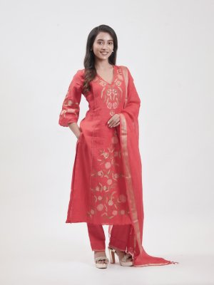 Tomato Red Linen Pant - image 2