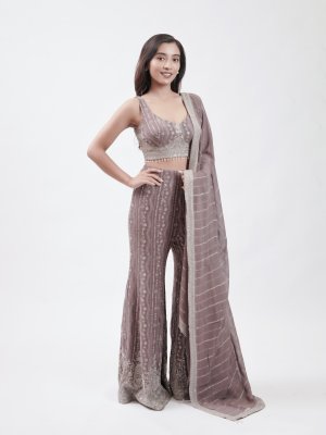 Grape Violet Georgette Palazzo - image 2