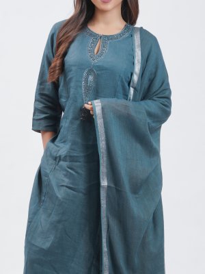 Navy Blue Linen Palazzo - image 3