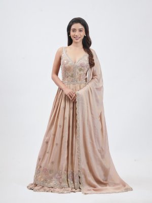 Onion Pink Tissue Party Gown  - image 1